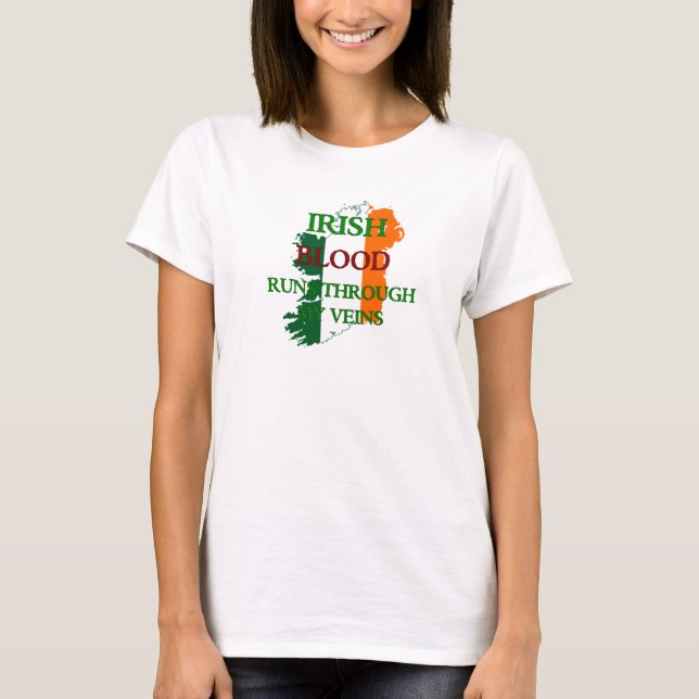 O Sangue Irlandês Passa Pela Minha Camisa De T Vei (Frente)