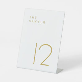 O Sawyer 12, Dourado e branco, número da mesa
