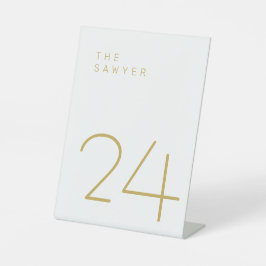 O Sawyer 24, Dourado e branco, número da mesa