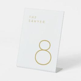 O Sawyer 8, Dourado e branco, número da mesa