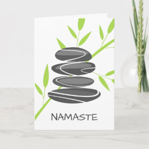 O seixo do zen apedreja o cartão da meditação d