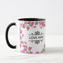 O senhor Bênção você e mantem-no caneca com flores