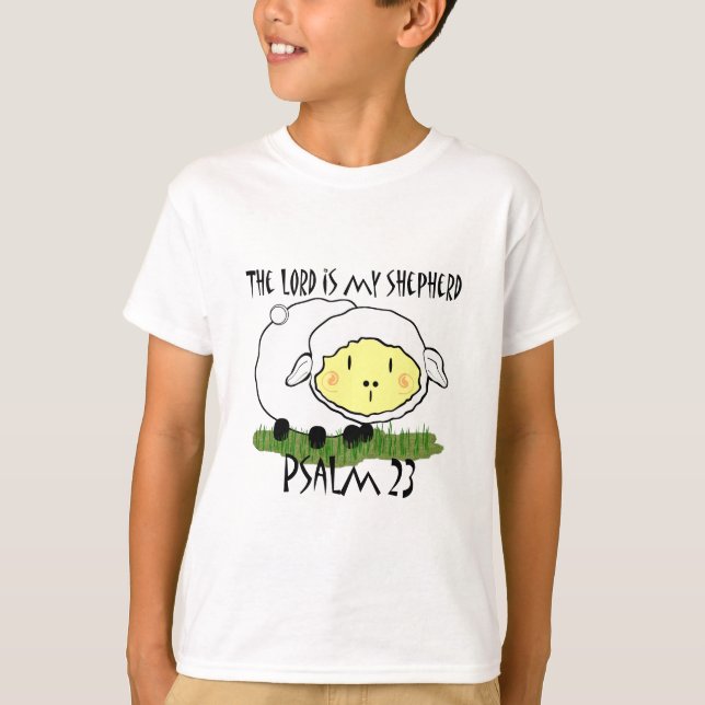 O SENHOR é a minha camiseta de Criança Psalm 23 -  (Frente)