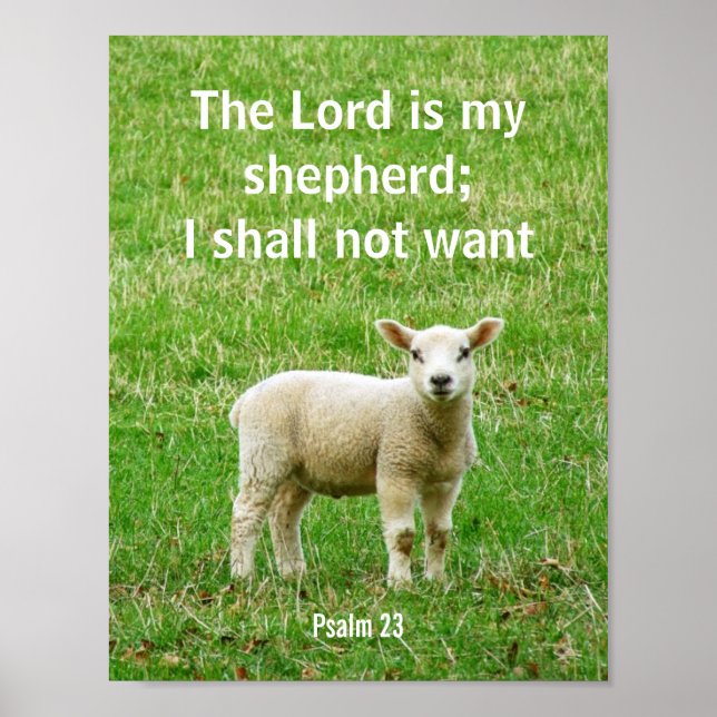 O Senhor é meu pastor, salmo 23, um poster de cord (Frente)
