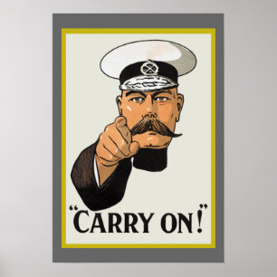 O senhor Kitchener do vintage continua o poster
