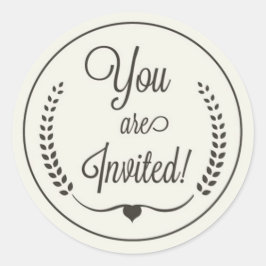 O seu adesivo redondo clássico convidado