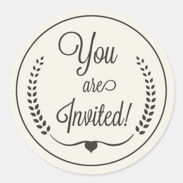 O seu adesivo redondo clássico convidado (Frente)