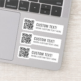 O seu código QR e duas linhas do adesivo de texto
