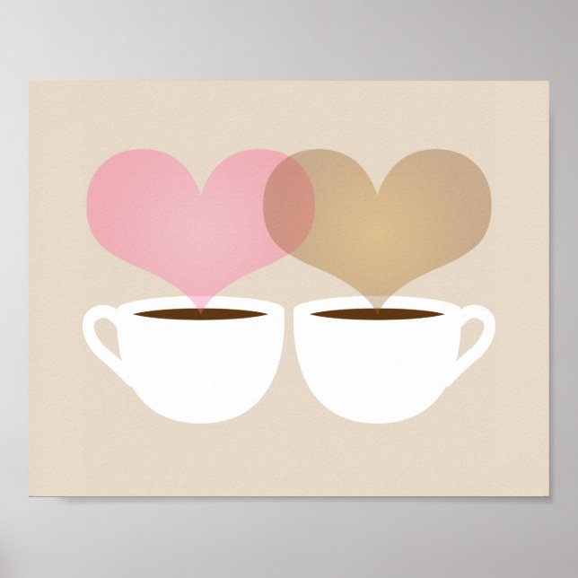 O seu e o meu café Mugs no Love Art Impressão (Frente)