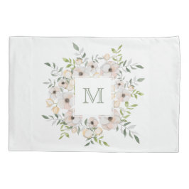 O seu monograma em fronhas de quadro de flores