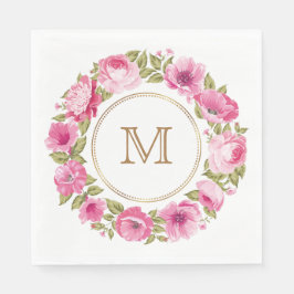 O seu monograma num guardanapo de papel Flower Fra