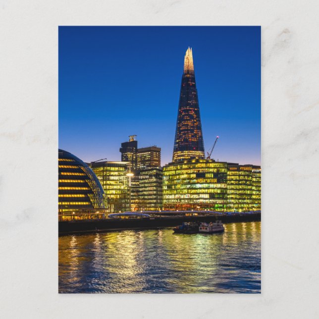 O Shard ao anoitecer, Cartão Postal britânico de L (Frente)