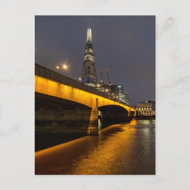 O Shard ao anoitecer, Cartão Postal britânico de L (Frente)