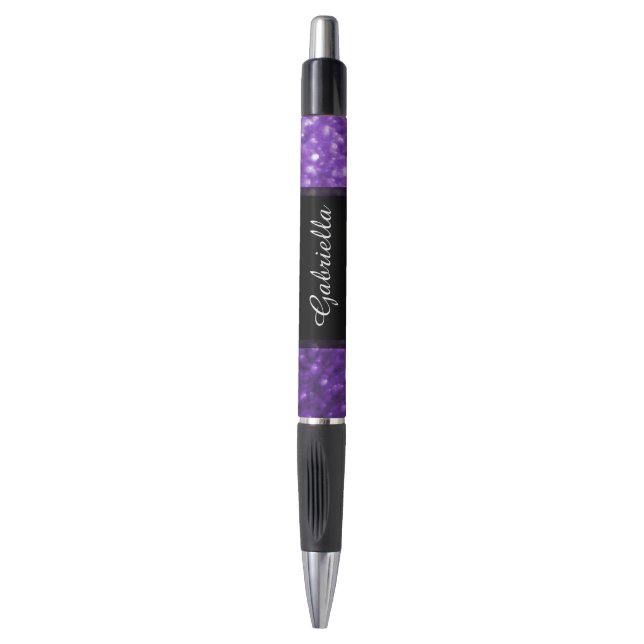 O Shimmer roxo personalizou a caneta da tinta do (Frente Vertical)