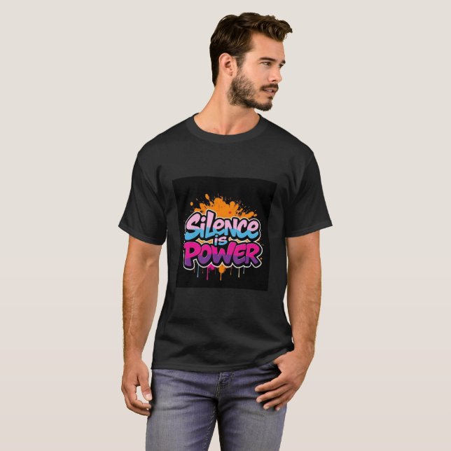 O Silêncio é Poder | Camiseta Luxuosa | Quie (Frente Completa)