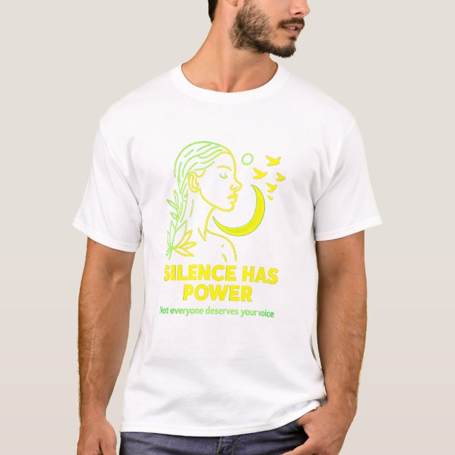O SILÊNCIO TEM PODER - camiseta básica neon minima (Frente)