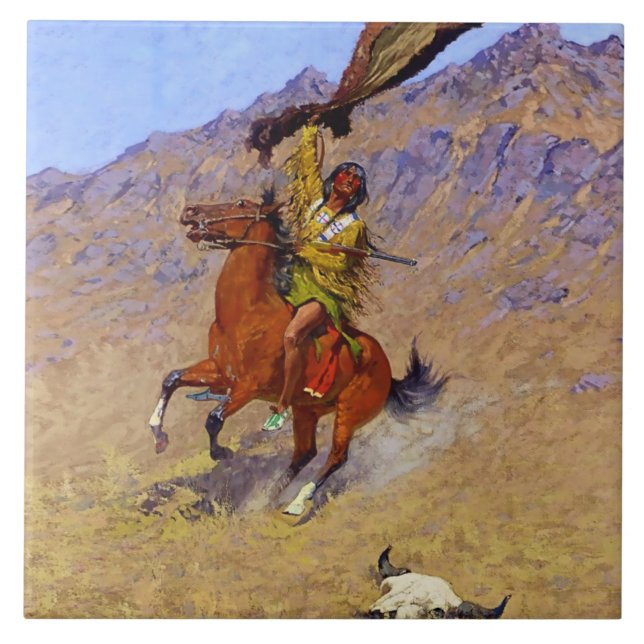 "O Sinal" Arte Ocidental de Frederic Remington (Frente)