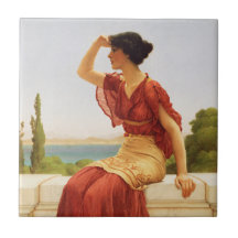 O Sinal Godward Woman Retrato Vintage Art