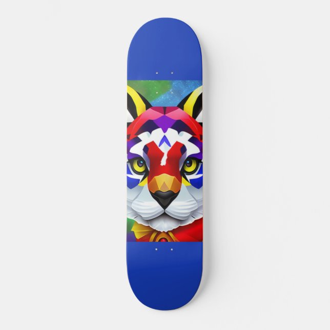 O skate azul de Gato de Alexander (Frente)