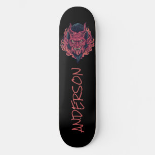 O skate personalizado do demônio vermelho