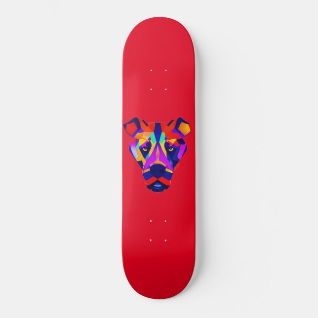 O skate vermelho de Alexander Dog (Frente)