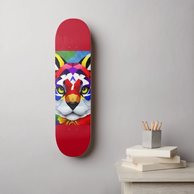 O skate vermelho de Gato de Alexander (Arte de parede)