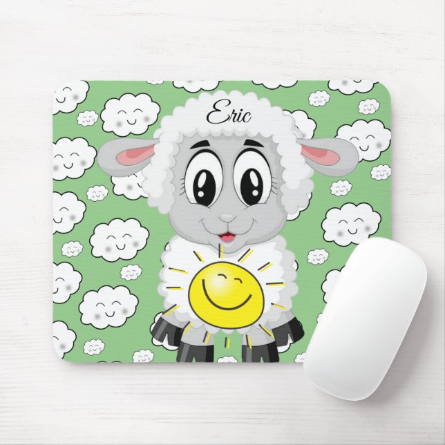 O Sol Ovino Nuvem Um Pão Verde De Mouse! Mousepad (Com mouse)