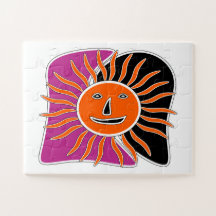 O sorridente rosto do sol quebra-cabeça