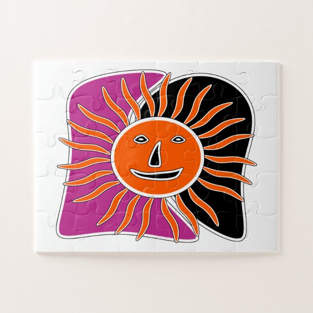 O sorridente rosto do sol quebra-cabeça (Horizontal)