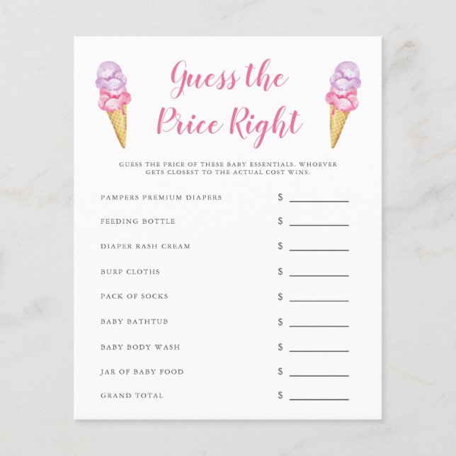 O Sorvete Rosa Adivinha O Jogo Do Preço Certo (Frente)