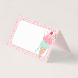 O sorvete Sundae Herda as Cartões Scoop Place