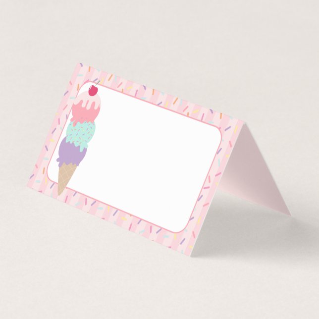 O sorvete Sundae Herda as Cartões Scoop Place (Frente)