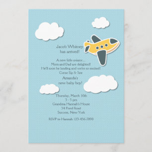 O sorvo pequeno do aviador e vê o convite