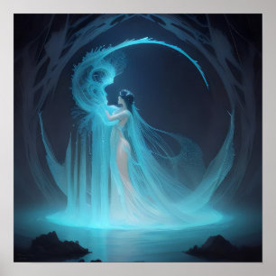 O submundo Naiad AI Fantasy Digital Art Impressão