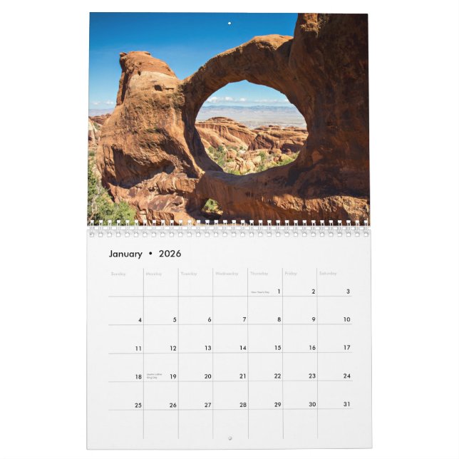 O sudoeste de América - o calendário grande do (Jan 2026)