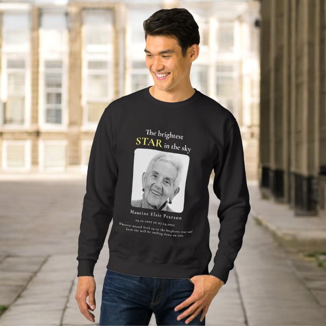 o suéter de recordação de fotos mais brilhante (memorial sweater with photo , fully ediatble funeral keepsake )
