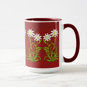 O suíço Edelweiss floresce a caneca