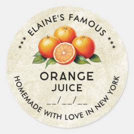 O sumo de laranja da vinheta conserva adesivo com