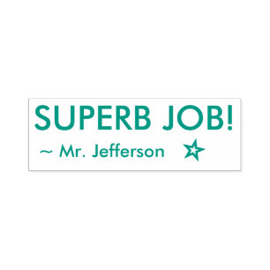 O "SUPERB JOB JOB". Formando Carimbo de Borracha