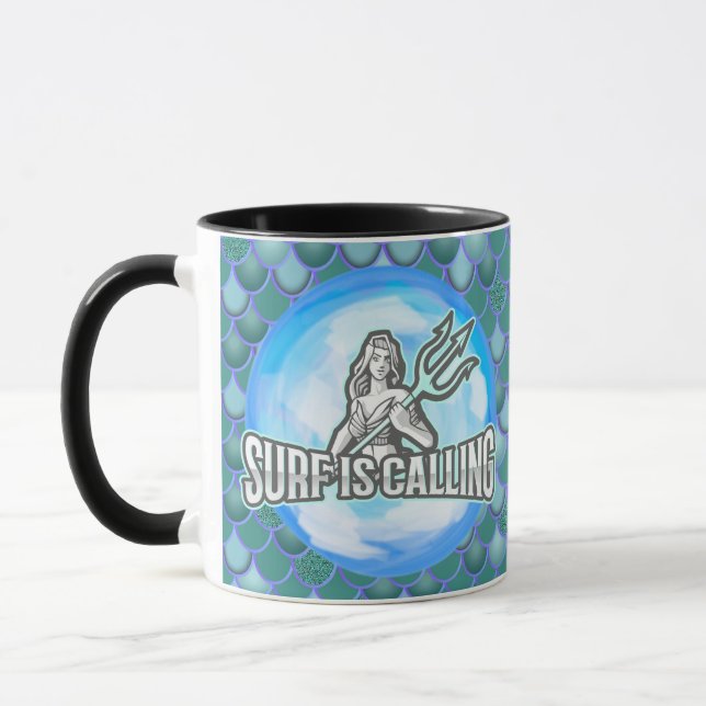 O Surf da Sereia chama a caneca AZUL (Esquerda)