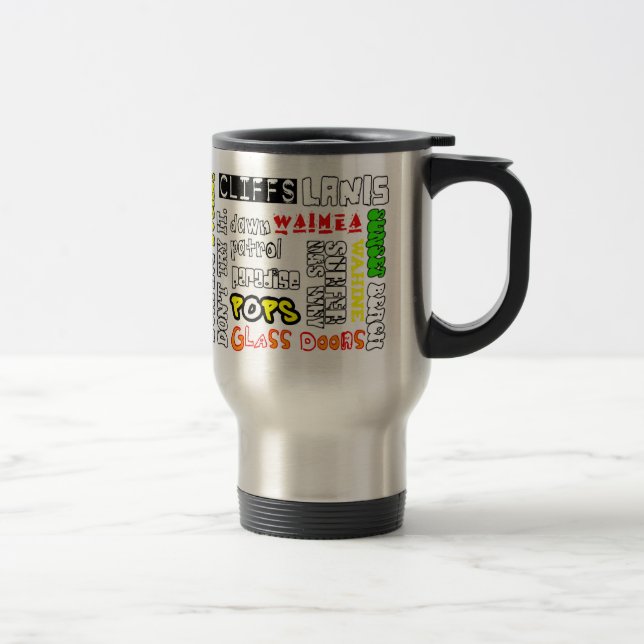 O surf de Havaí mancha a caneca de viagem (Direita)