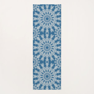 O tapete azul de yoga mandala
