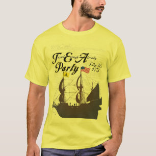 O tea party como ele é 1773 - camisa de Gadsden