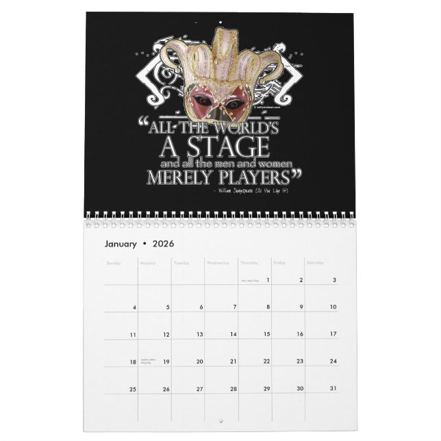 O teatro de Shakespeare mascara o calendário de (Jan 2026)