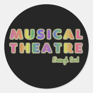 O teatro musical bastante disse etiquetas