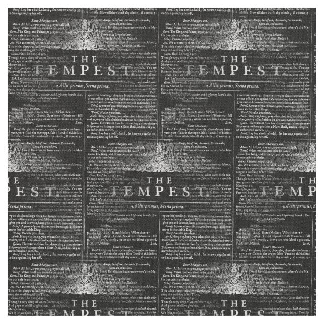 O tecido do jogo de Shakespeare da tempestade (Detalhe)