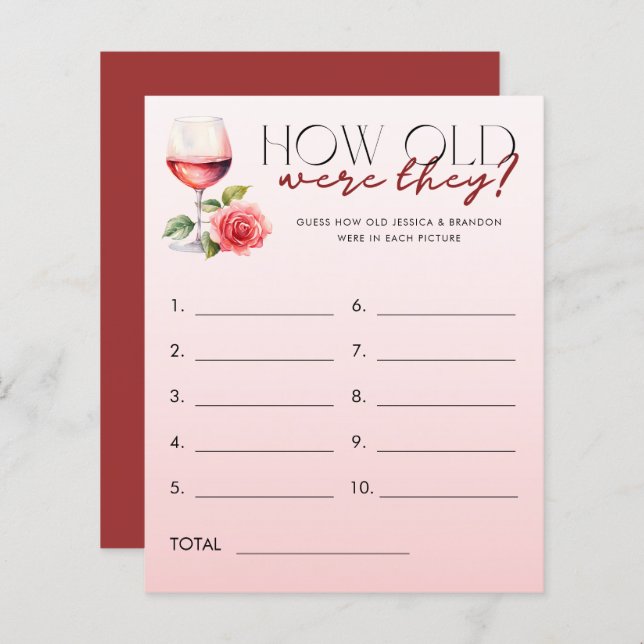 O Tema Vine Adivinha Como O Antigo Jogo Fotográfic (Frente/Verso)