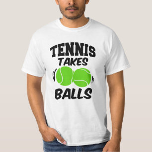 O tênis toma a bolas a camisa dos homens