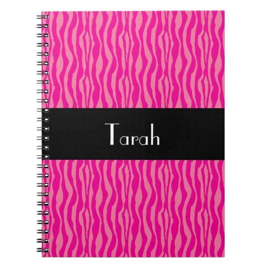 O teste padrão cor-de-rosa do impressão da zebra cadernos espiral