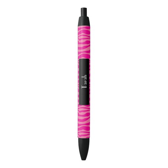O teste padrão cor-de-rosa do impressão da zebra caneta preta